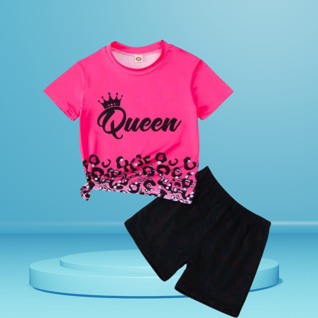 Queen  printed  T-Shirt Set | Soft Cotton | Hit for Summer – Kiddy Choice (ID: 9106015813876)