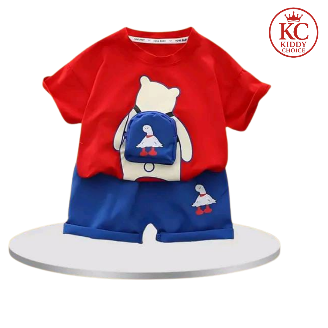 Red Bag T-Shirt Set | Bold Look, Clean Design | Hit for Summer – Kiddy Choice (ID: 9007765487860)