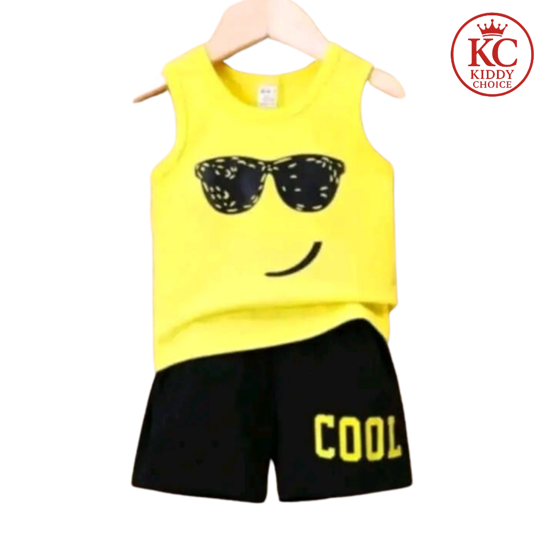 Sleeveless Sunglasses Cool T-Shirt Set | Soft Cotton | Hit for Summer – Kiddy Choice (ID: 9007001370868)