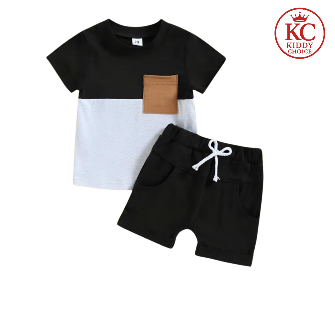 Step Black and White T-Shirt Set | Minimalist Style, Maximum Comfort | Hit for Summer – Kiddy Choice (ID: 9007757558004)