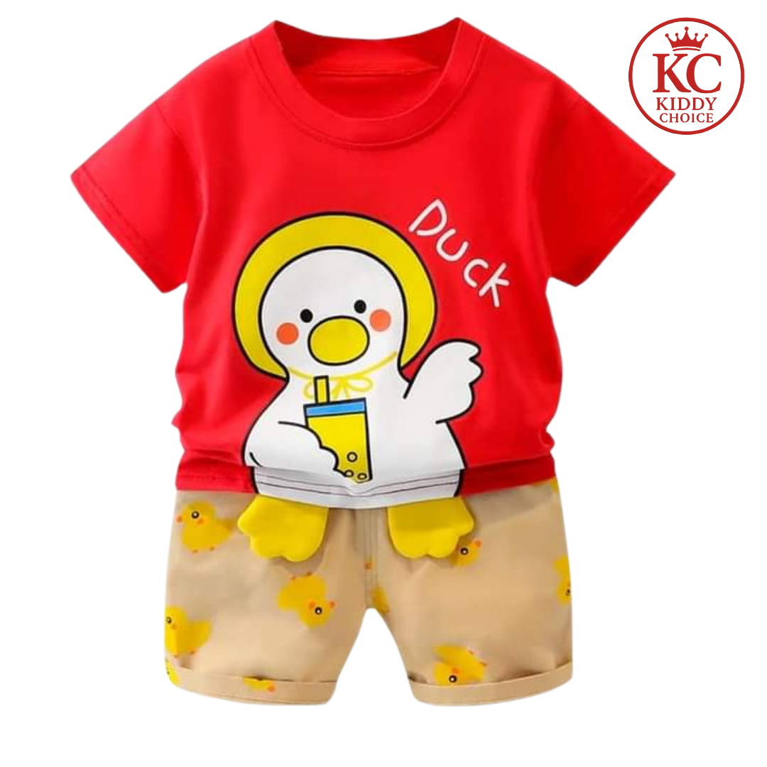 Red Duck T-Shirt Set | Quirky & Cute Look | Hit for Summer – Kiddy Choice (ID: 9007229468916)