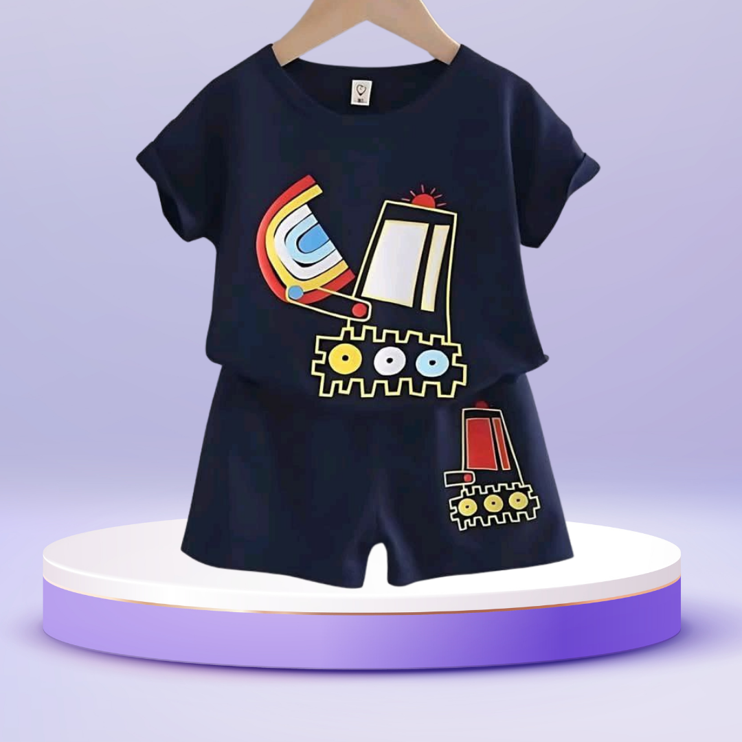 car printed  T-Shirt Set | Soft Cotton | Hit for Summer – Kiddy Choice (ID: 9065005744372)